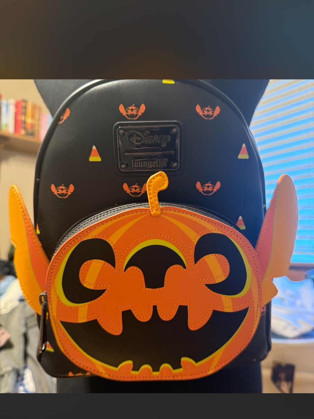 Loungefly Black Orange Halloween Stitch Pumpkin Mini Backpack